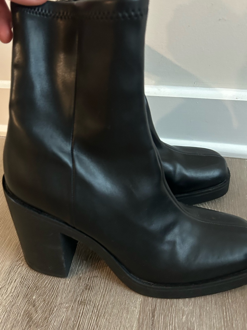 Madden Girl Black Block Heel Ankle Boots